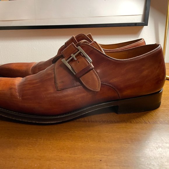 Magnanni Men's Manning monk strap dress shoes (cognac color/size 11 US) - Picture 5 of 16